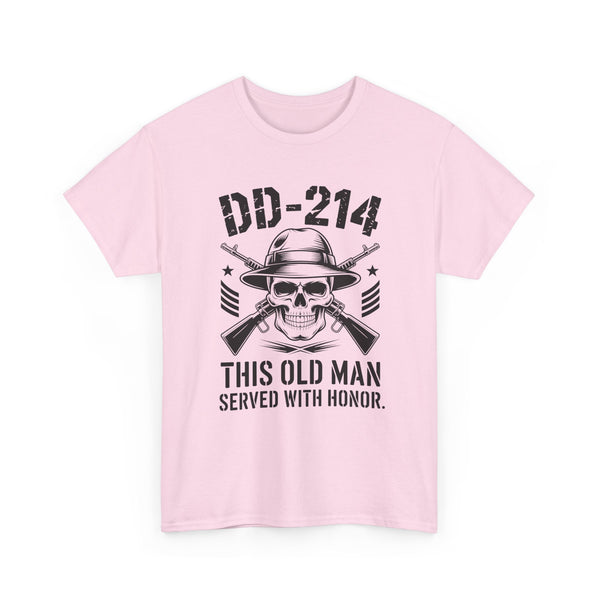 Veteran DD-214 T‑Shirt – “This Old Man Served With Honor” Patriotic Skull Tee