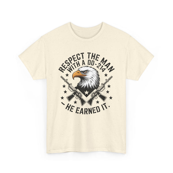 Respect the Man With a DD-214 T-Shirt — Veteran Eagle Tribute Tee