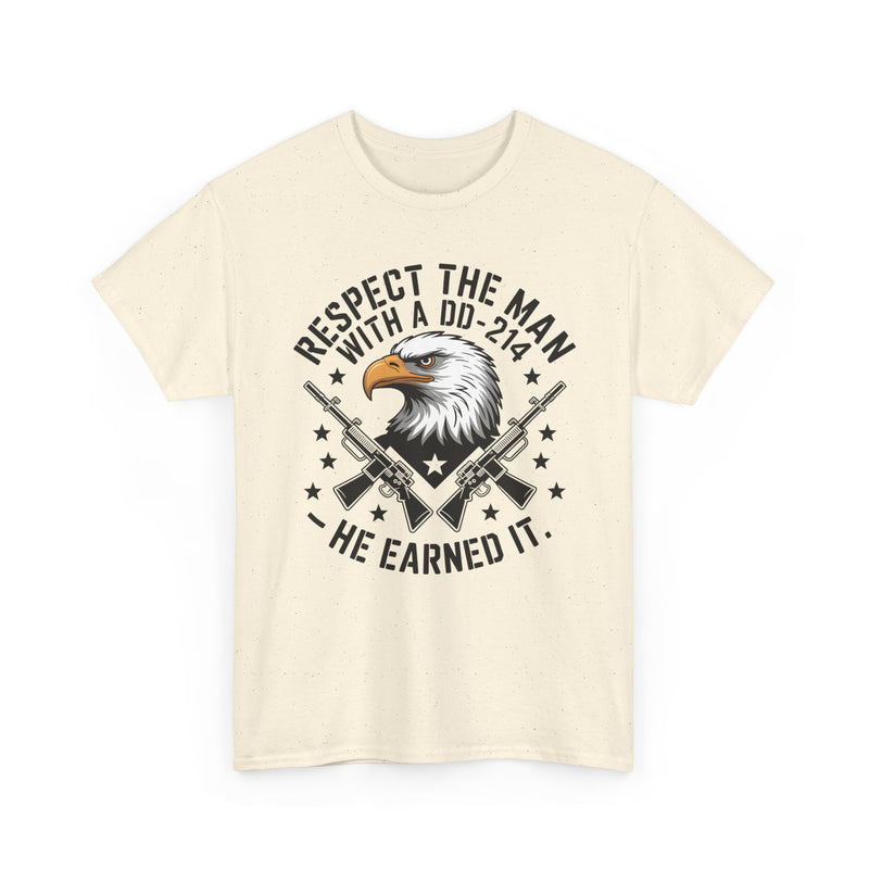 Respect the Man With a DD-214 T-Shirt — Veteran Eagle Tribute Tee