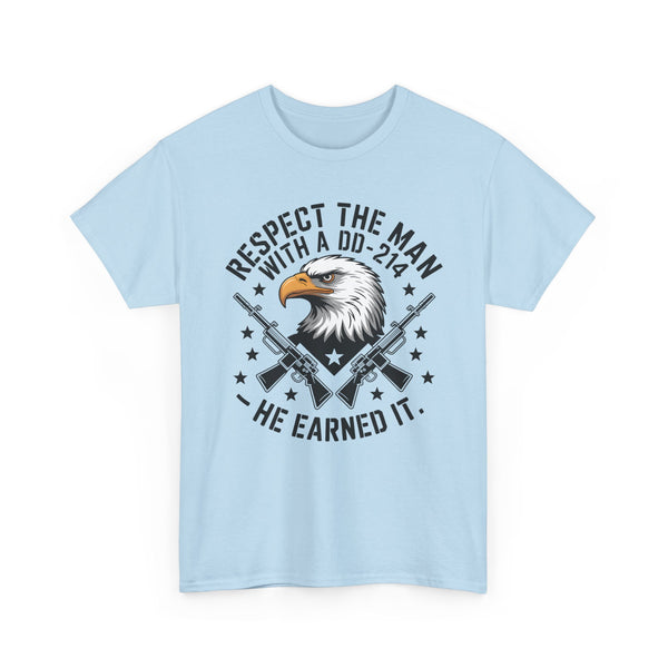 Respect the Man With a DD-214 T-Shirt — Veteran Eagle Tribute Tee