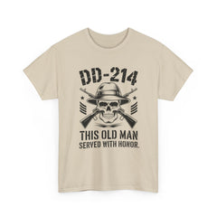 Veteran DD-214 T‑Shirt – “This Old Man Served With Honor” Patriotic Skull Tee