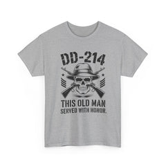 Veteran DD-214 T‑Shirt – “This Old Man Served With Honor” Patriotic Skull Tee