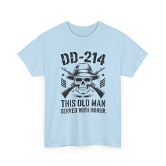 Veteran DD-214 T‑Shirt – “This Old Man Served With Honor” Patriotic Skull Tee