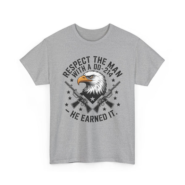 Respect the Man With a DD-214 T-Shirt — Veteran Eagle Tribute Tee