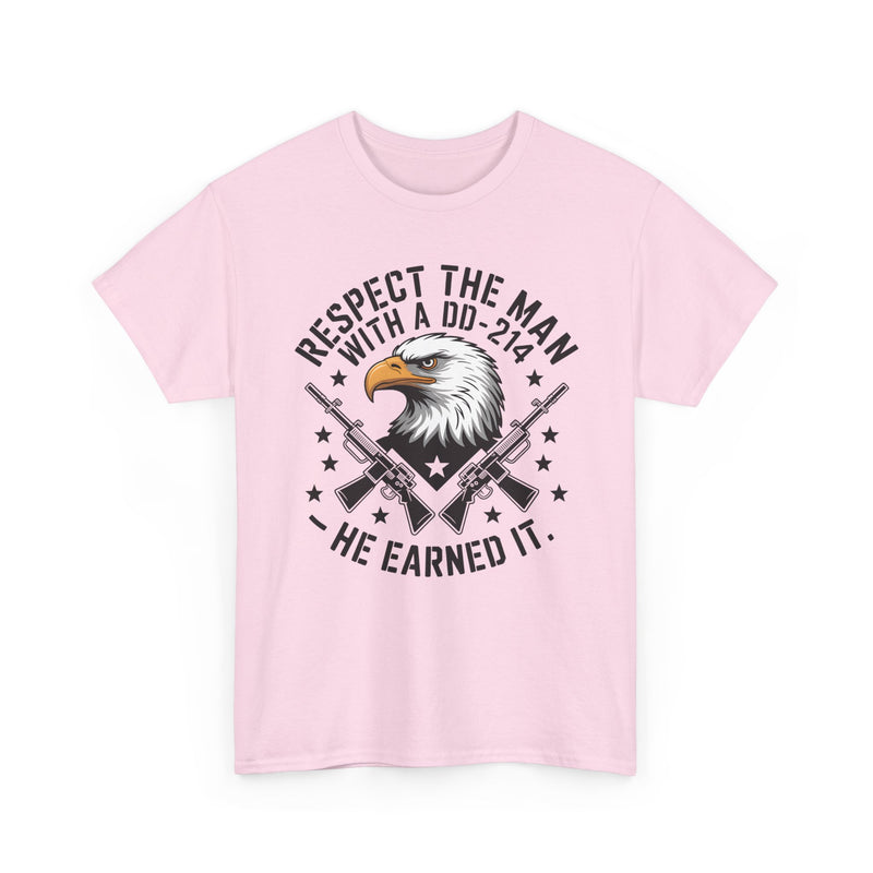 Respect the Man With a DD-214 T-Shirt — Veteran Eagle Tribute Tee