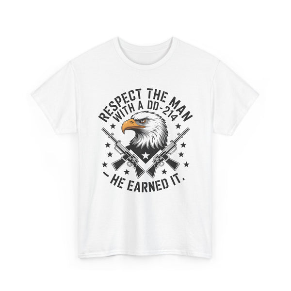 Respect the Man With a DD-214 T-Shirt — Veteran Eagle Tribute Tee