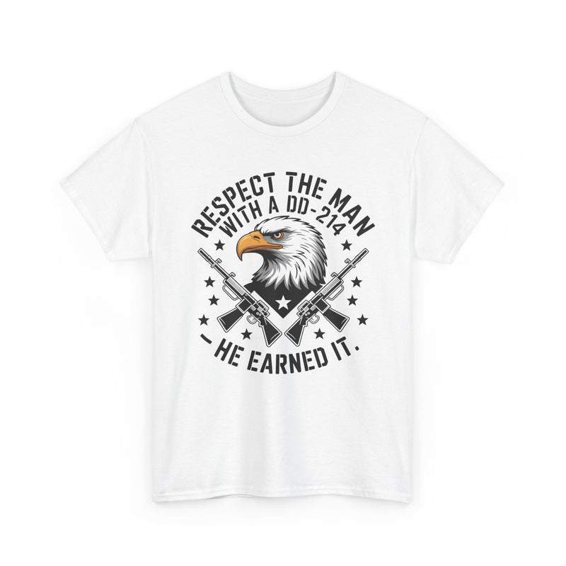 Respect the Man With a DD-214 T-Shirt — Veteran Eagle Tribute Tee