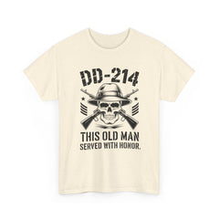 Veteran DD-214 T‑Shirt – “This Old Man Served With Honor” Patriotic Skull Tee