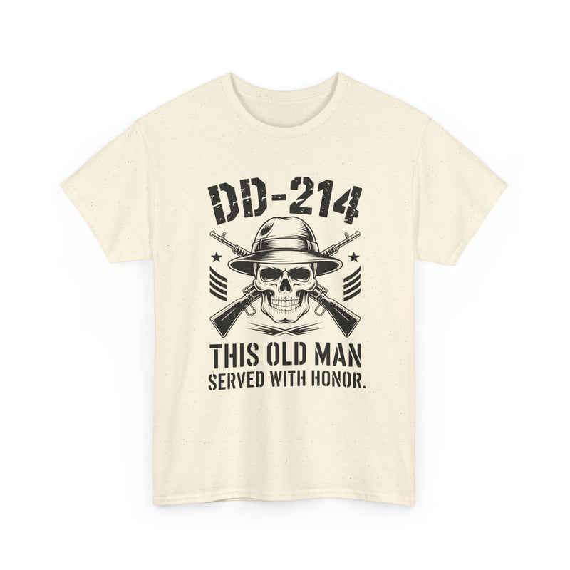 Veteran DD-214 T‑Shirt – “This Old Man Served With Honor” Patriotic Skull Tee